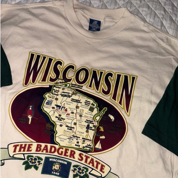 Belton Designer Knits | Shirts | Wisconsin Badger State Map Tee Xxl Two ...